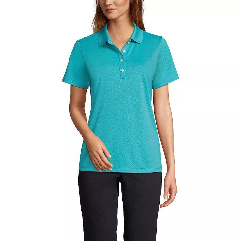Women's Lands' End Short Sleeve Solid Active Polo Shirt, Size: XL, True Blue Product Image