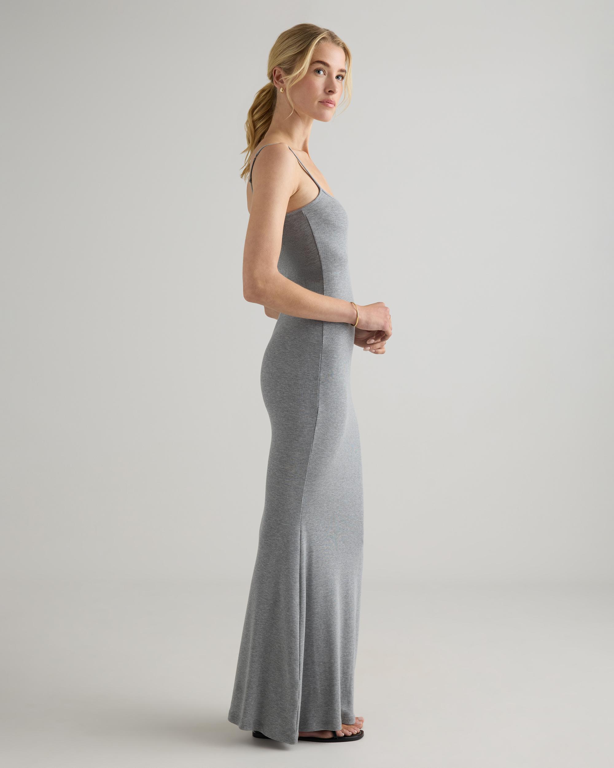Quince | Women's Tencel Rib Knit Maxi Slip Dress Size XS, Cotton/Modal Product Image