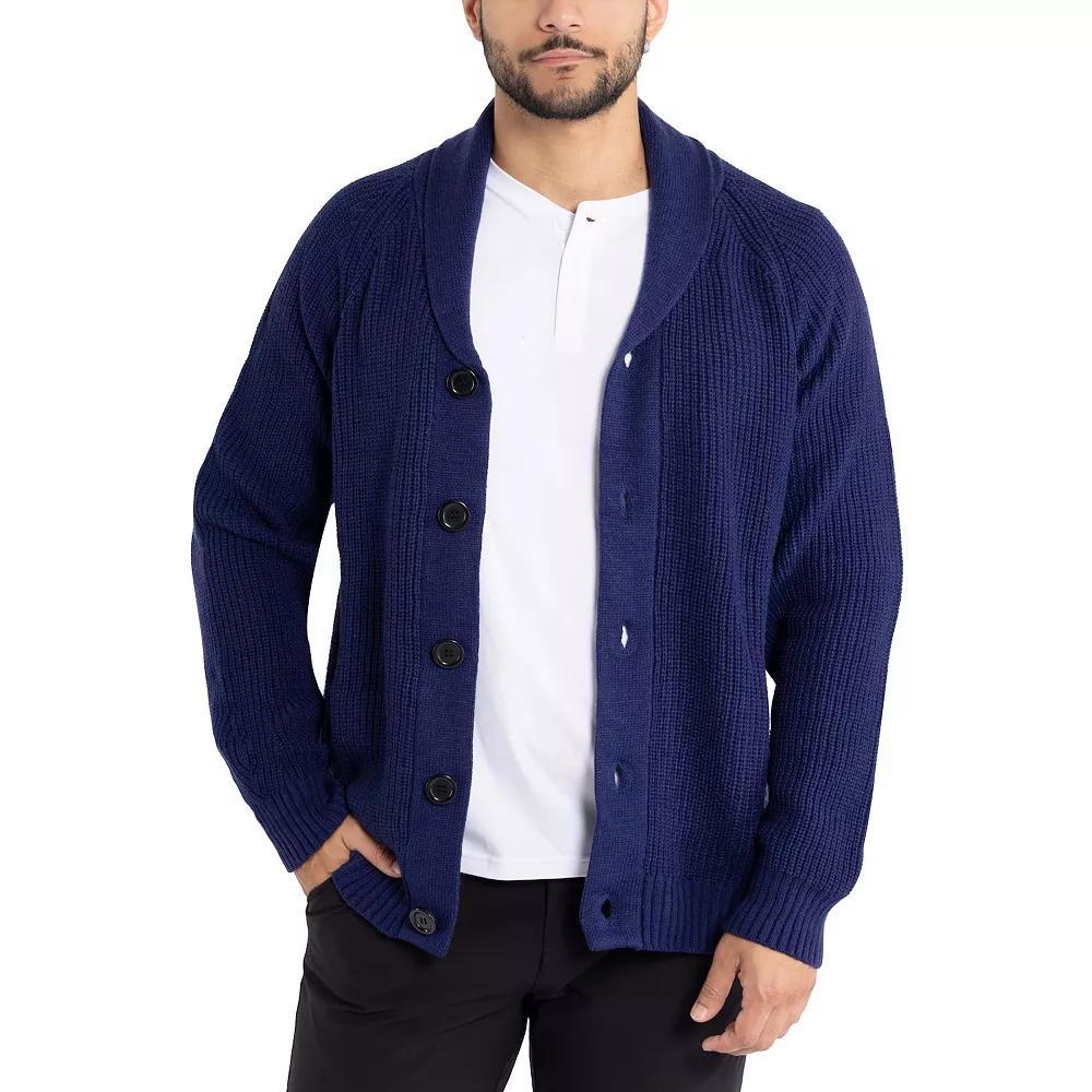 Men's Xray Shawl-Collar Knitted Cardigan Sweater, Size: Medium, Red Product Image