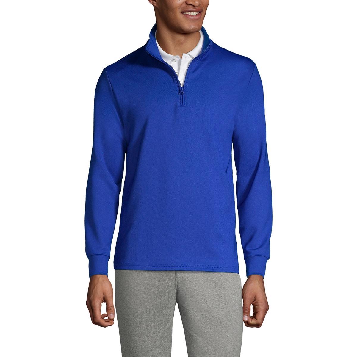 Men's Lands' End School Uniform Quarter Zip Pullover Sweatshirt, Size: Large, Red Product Image