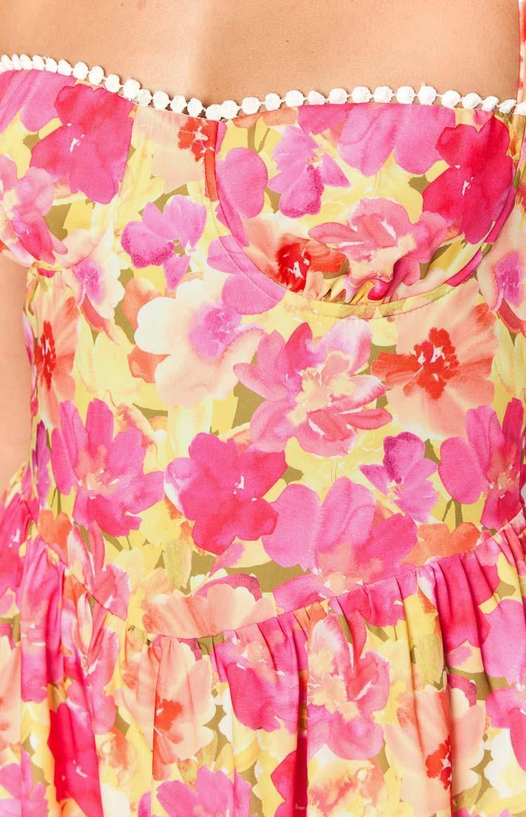 Sam Yellow Floral Pop Mini Dress Product Image