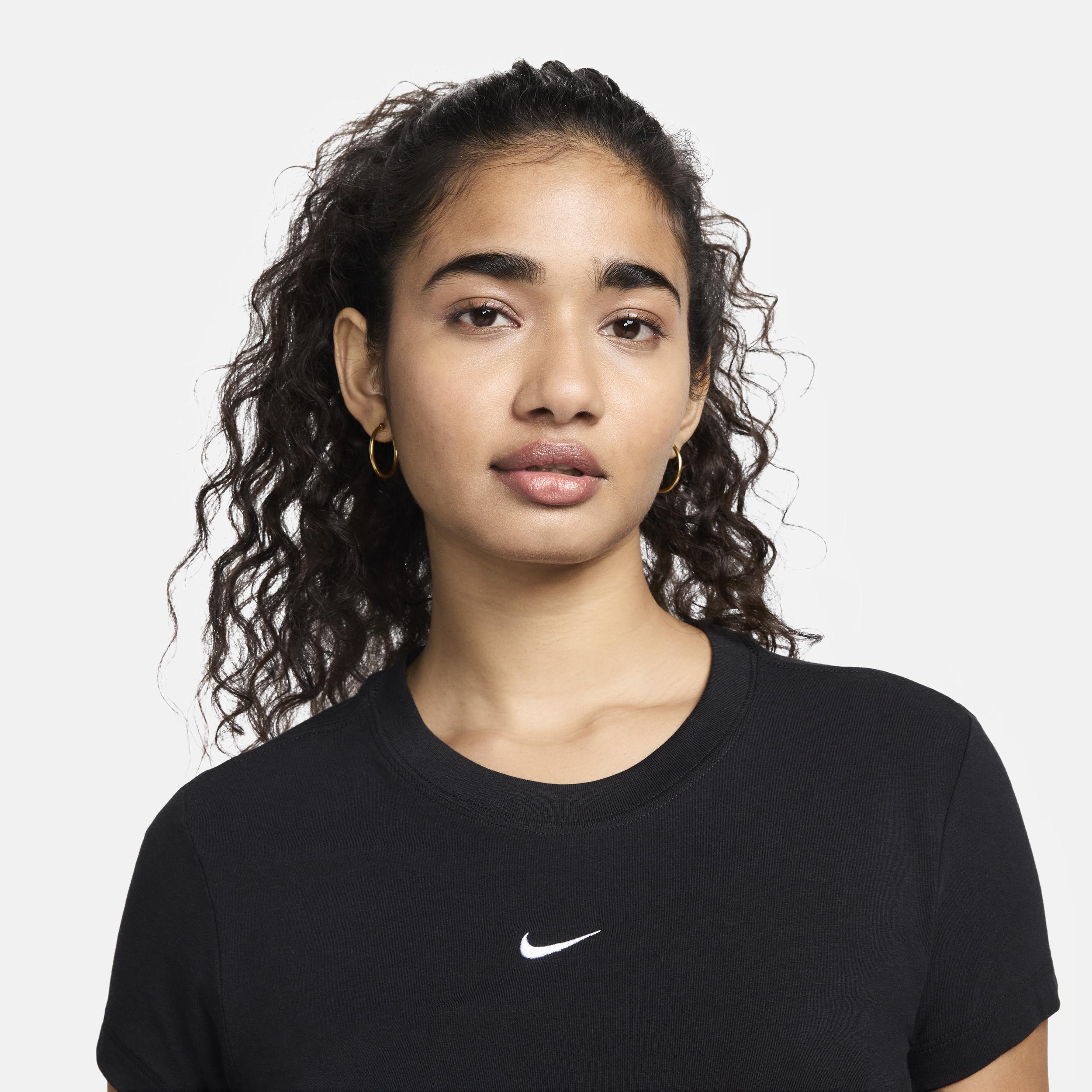 Women's Nike Sportswear Chill Swoosh Knit Tee, Size: XXL, Black Product Image