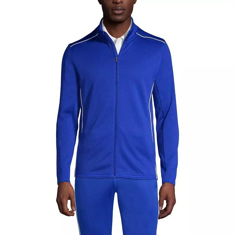 Men's Lands' End School Uniform Active Zip-Up Track Jacket, Size: Large, Black Product Image