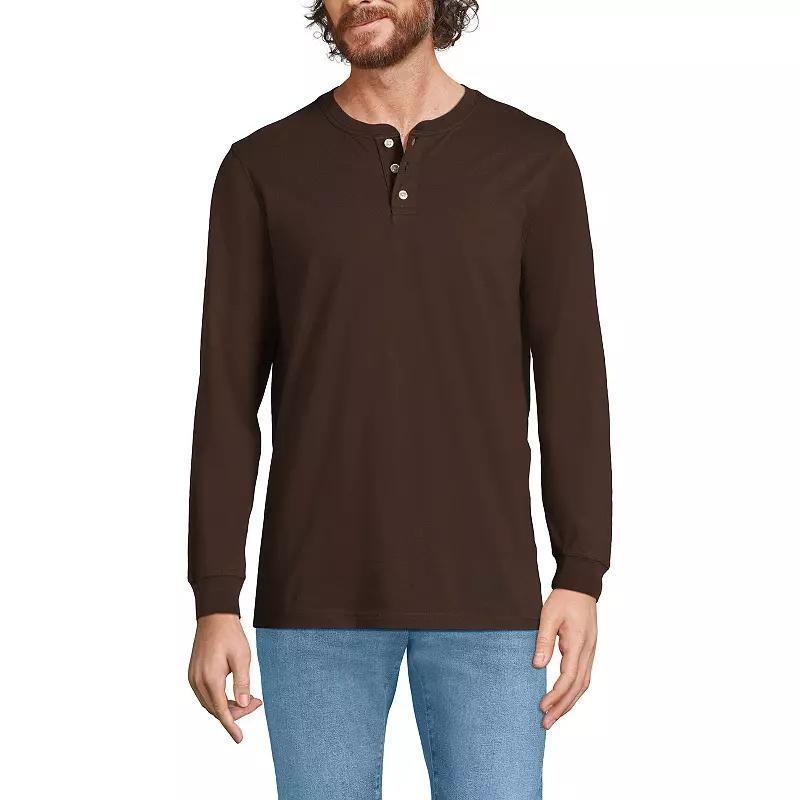 Men's Lands' End Super-T Henley, Size: Medium, Antique Alabaster Product Image