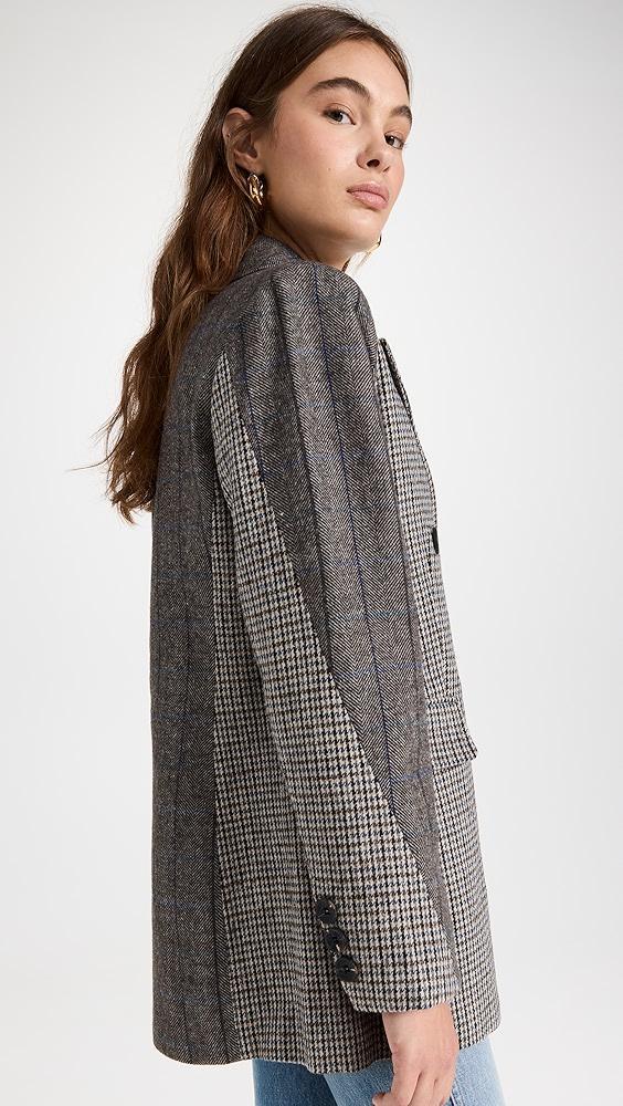 Avec Les Filles Mixed Plaid Double Breasted Blazer | Shopbop Product Image