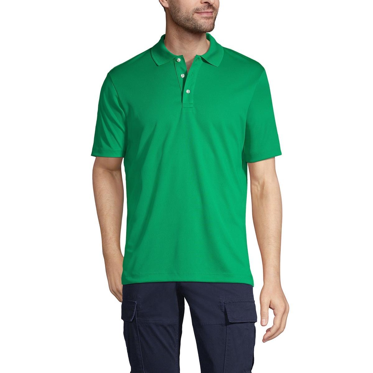 Men's Tall Lands' End School Uniform Solid Active Polo, Size: Large Tall, Harbor Gray Product Image