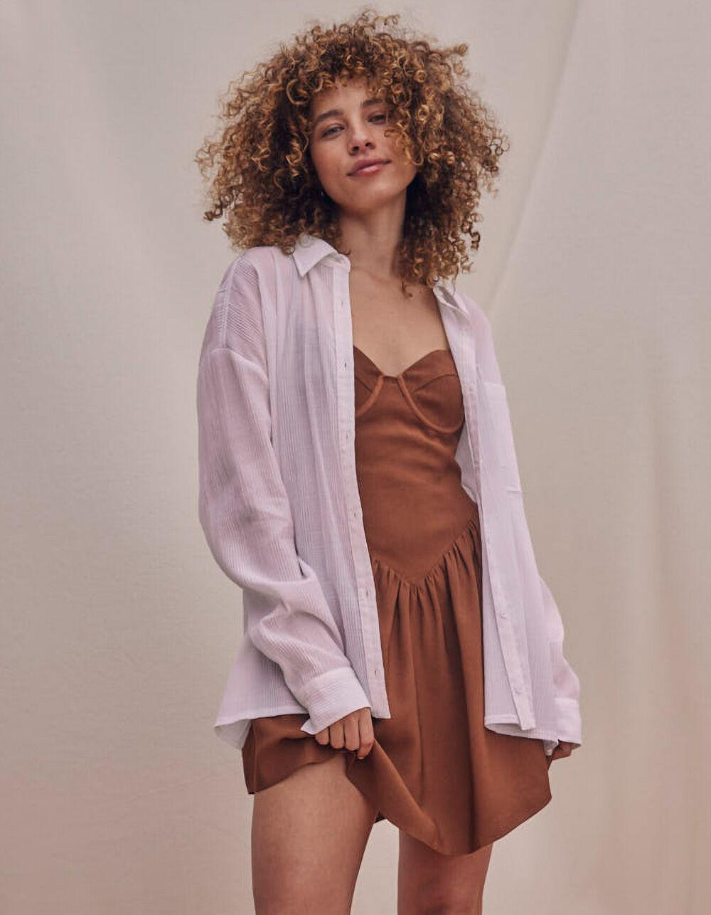WEST OF MELROSE Poplin Button-Down Womens Shirt Product Image