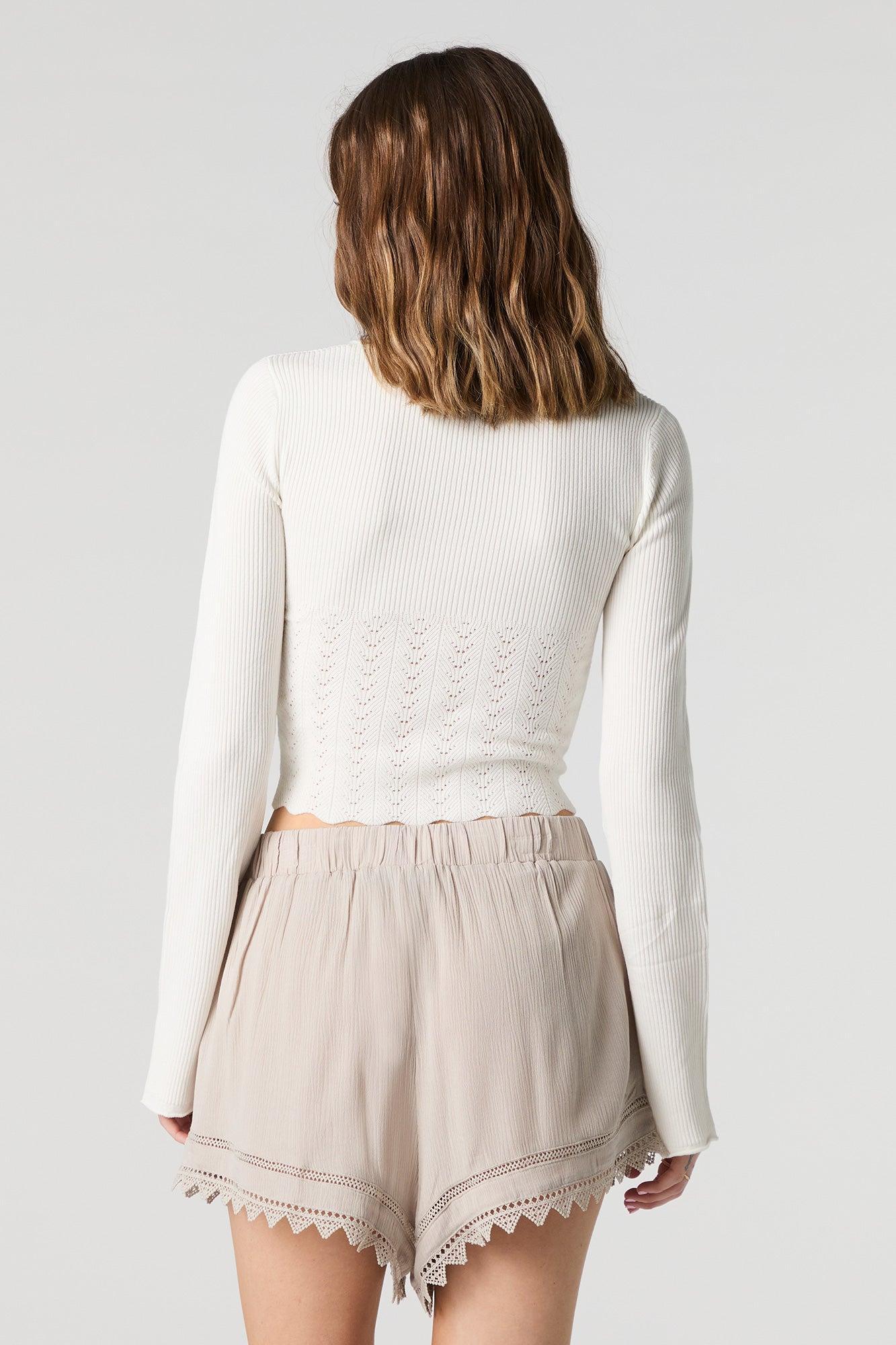 Lace Trim Elastic Waist Short Female Product Image