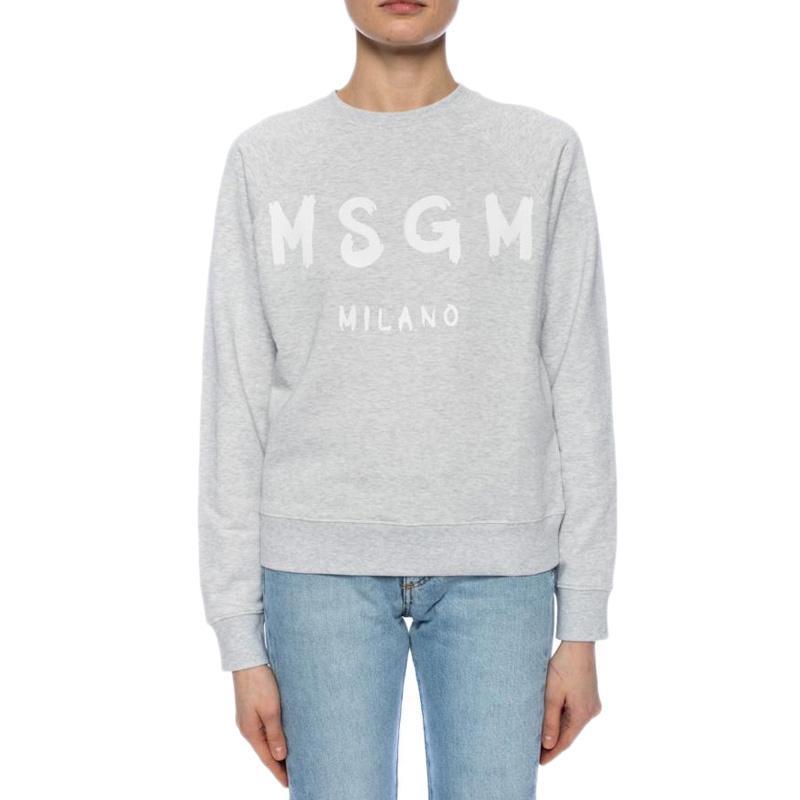 MSGM Round-necked Sweater In White Product Image