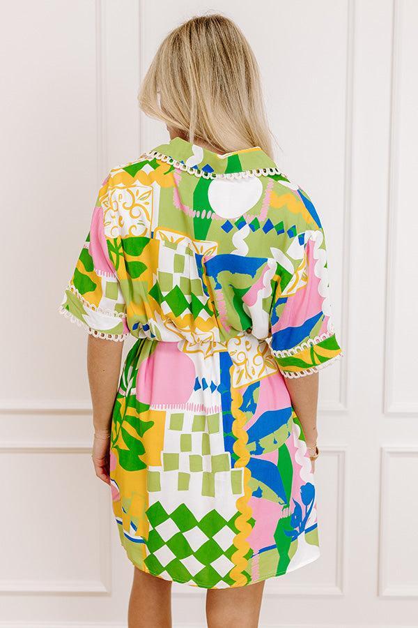 Barbados Bound Button Down Mini Dress Product Image