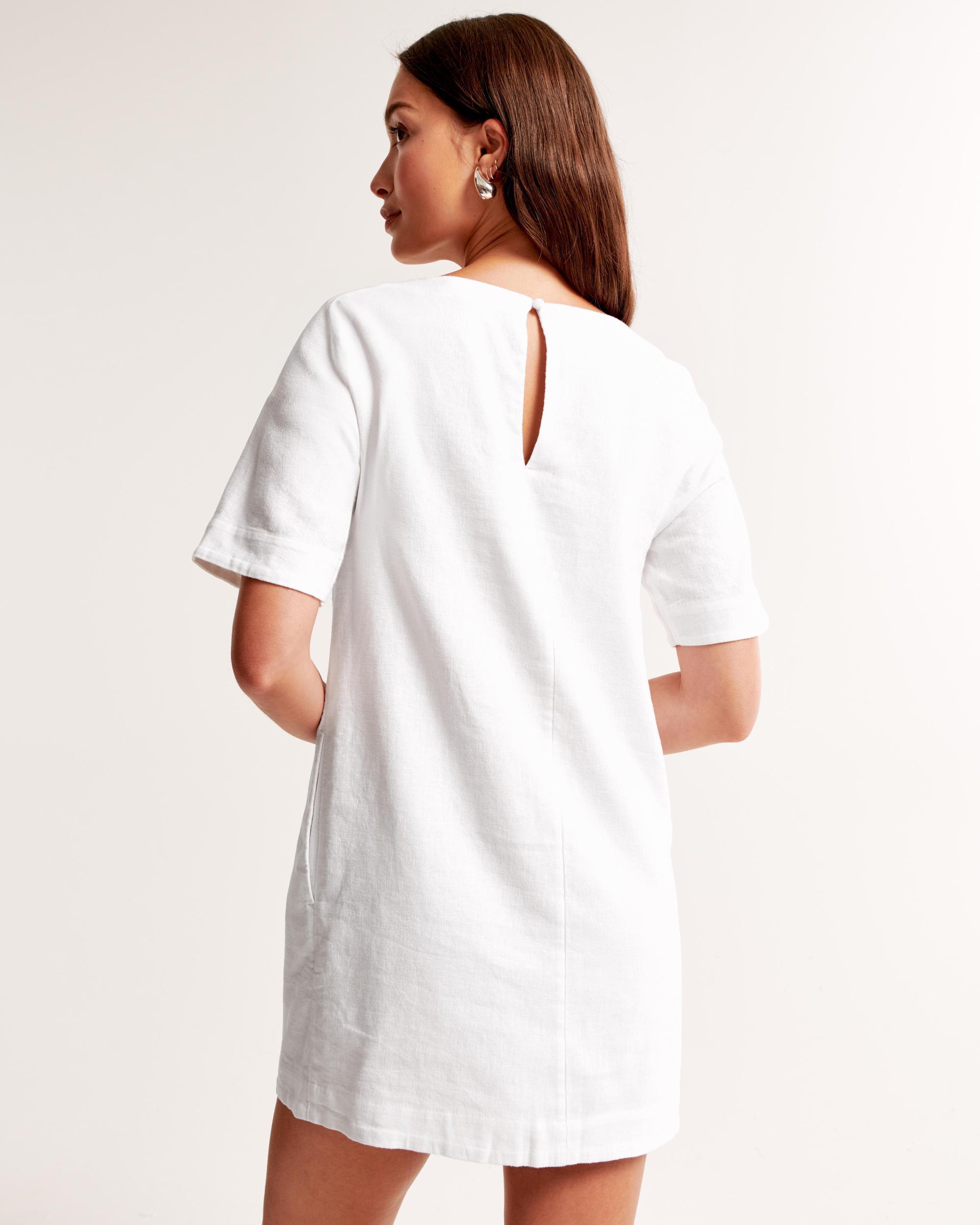 Linen-Blend T-Shirt Dress Product Image