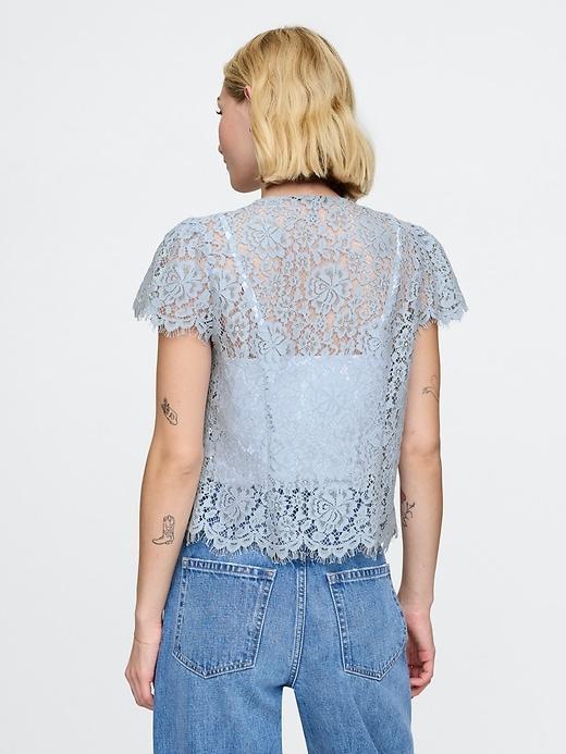 Cap-Sleeve Lace Top Product Image