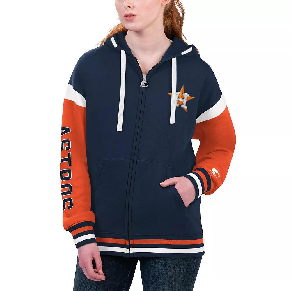 Women's Starter Navy Houston Astros Homestretch Full-Zip Hoodie, Size: Small, Blue Product Image