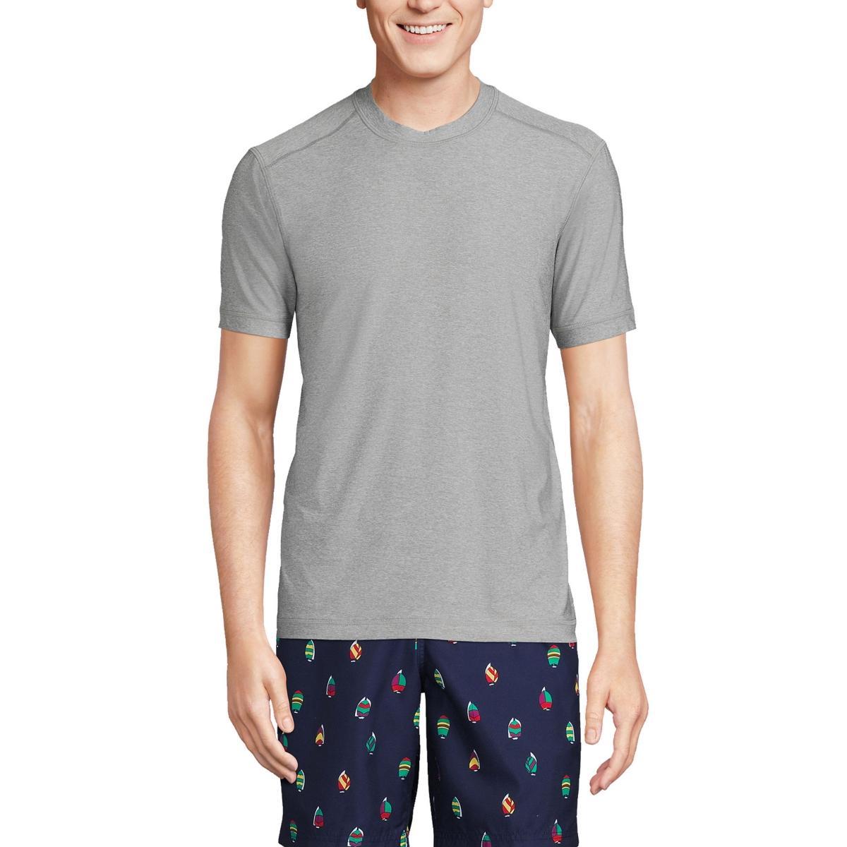 Big & Tall Lands' End SPF Short Sleeve Tee, Men's, Size: XL Tall, Evening Blue Grey Product Image