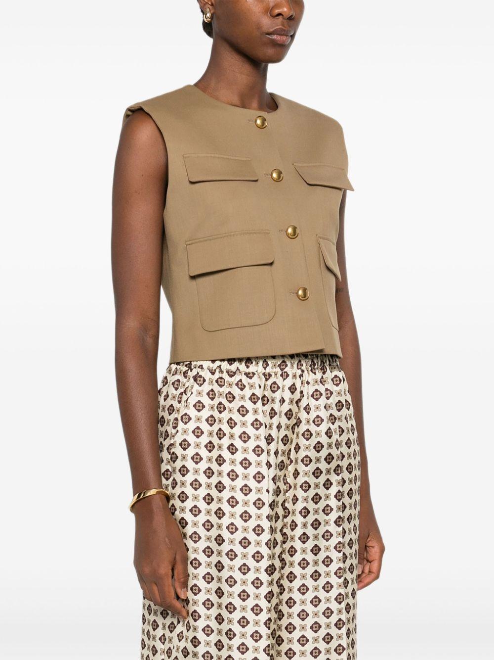 button-fastening pocketed waistcoat Product Image