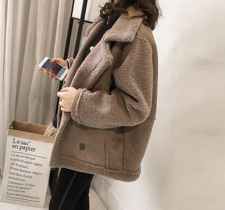 Long Sleeve Teddy Fleece Coat Product Image