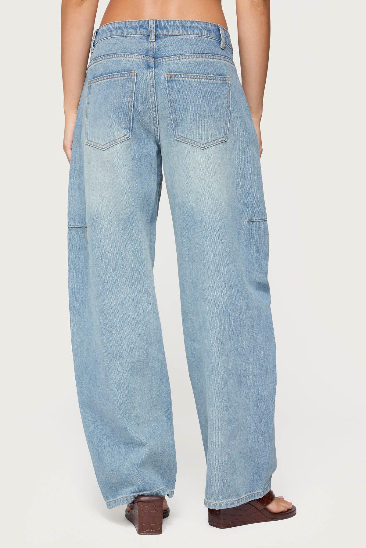 Korie Barrel Leg Low Rise Jeans Product Image