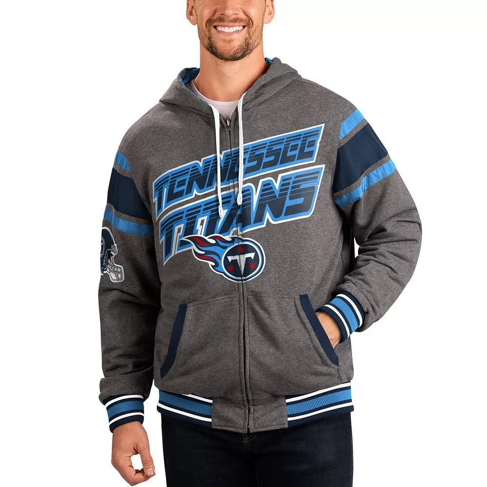 Men's G-III Sports by Carl Banks Navy/Gray Tennessee Titans Extreme Full Back Reversible Hoodie Full-Zip Jacket, Size: 2XL, Blue Product Image