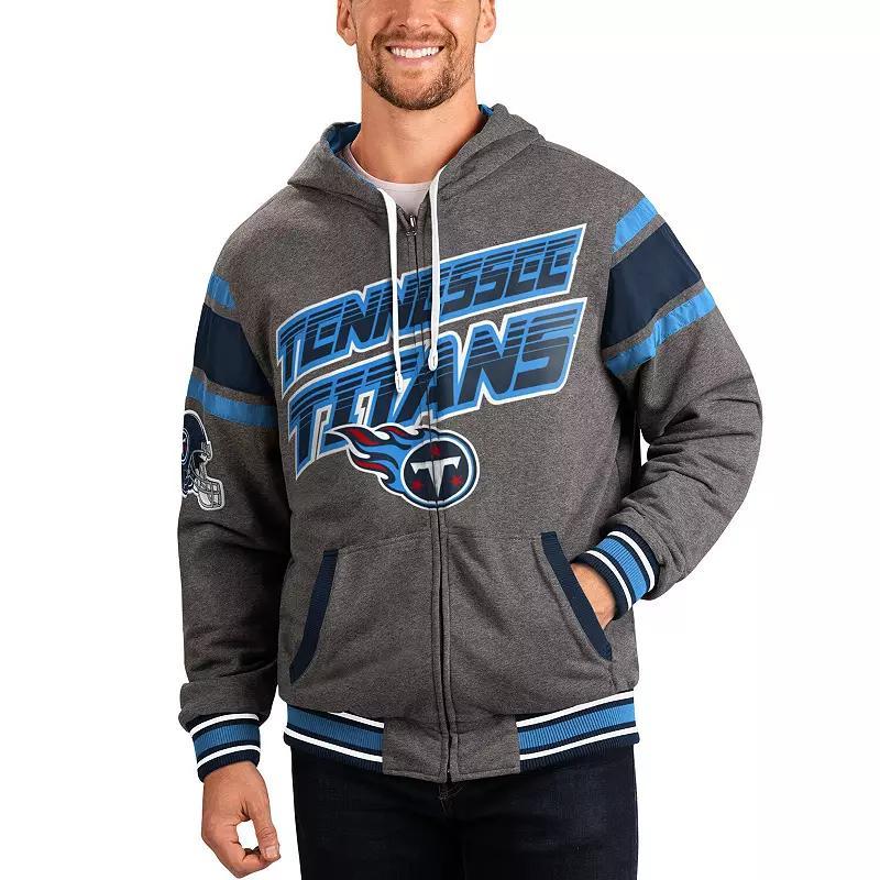 Men's G-III Sports by Carl Banks Navy/Gray Tennessee Titans Extreme Full Back Reversible Hoodie Full-Zip Jacket, Size: 2XL, Blue Product Image