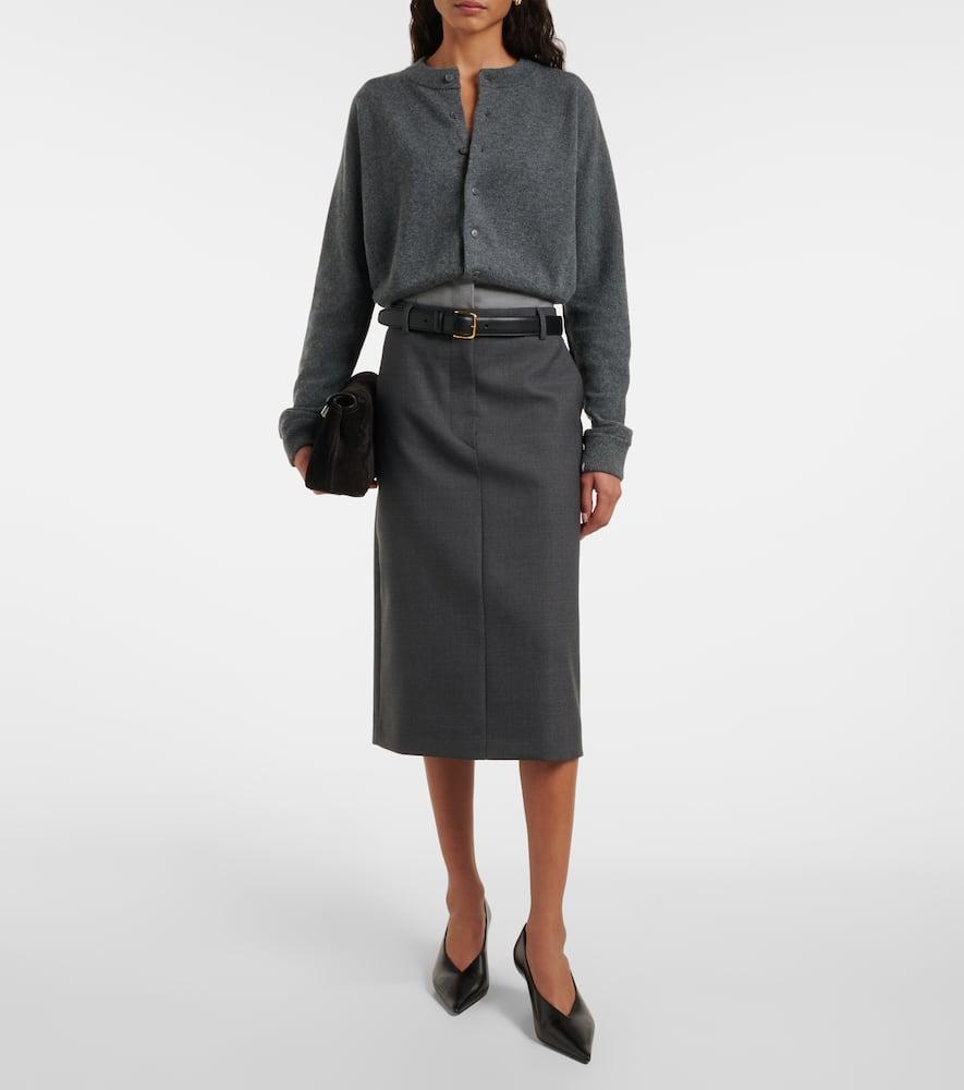 EXTREME CASHMERE N°257 Cashmere-blend Cardigan In Gray Product Image