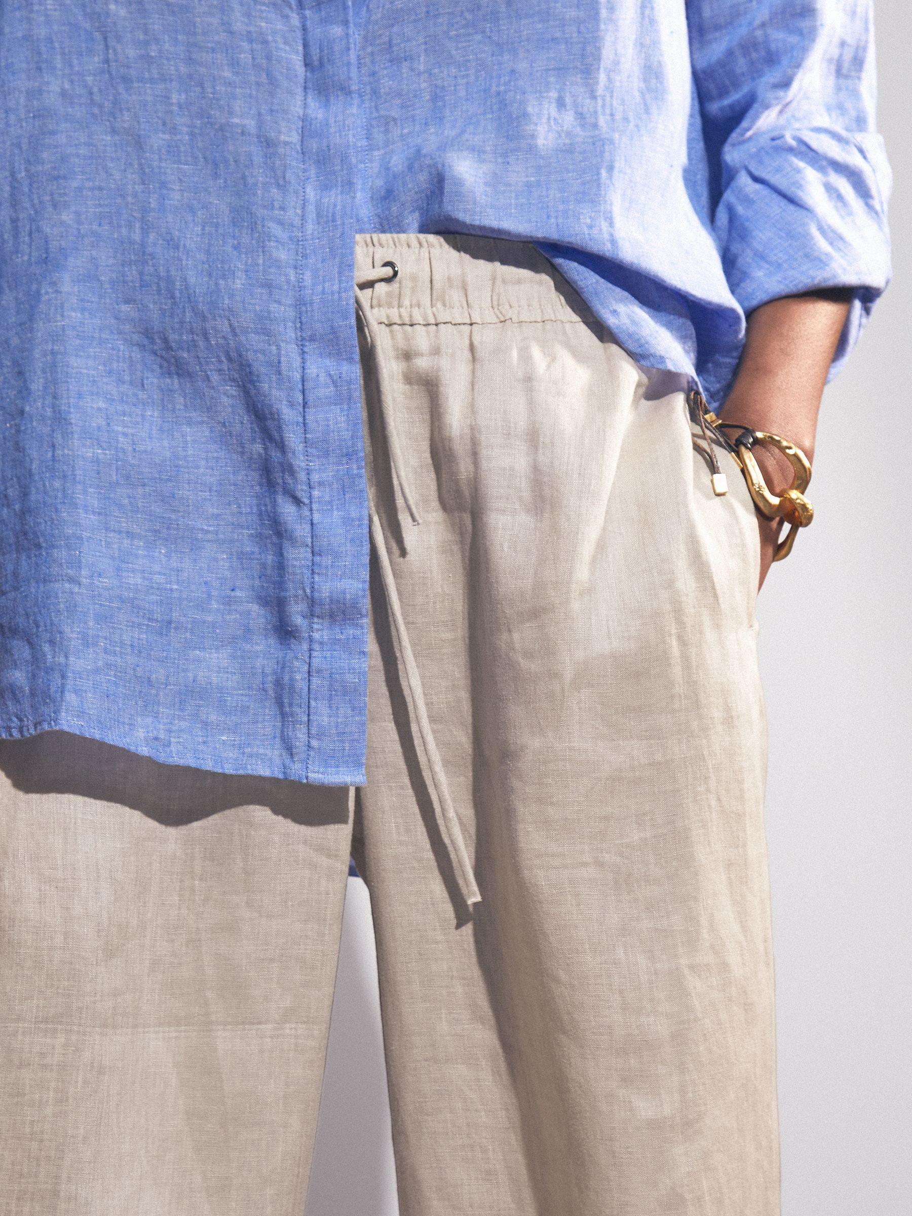 Petite Side Button Wide Leg Jeans in Cream Product Image