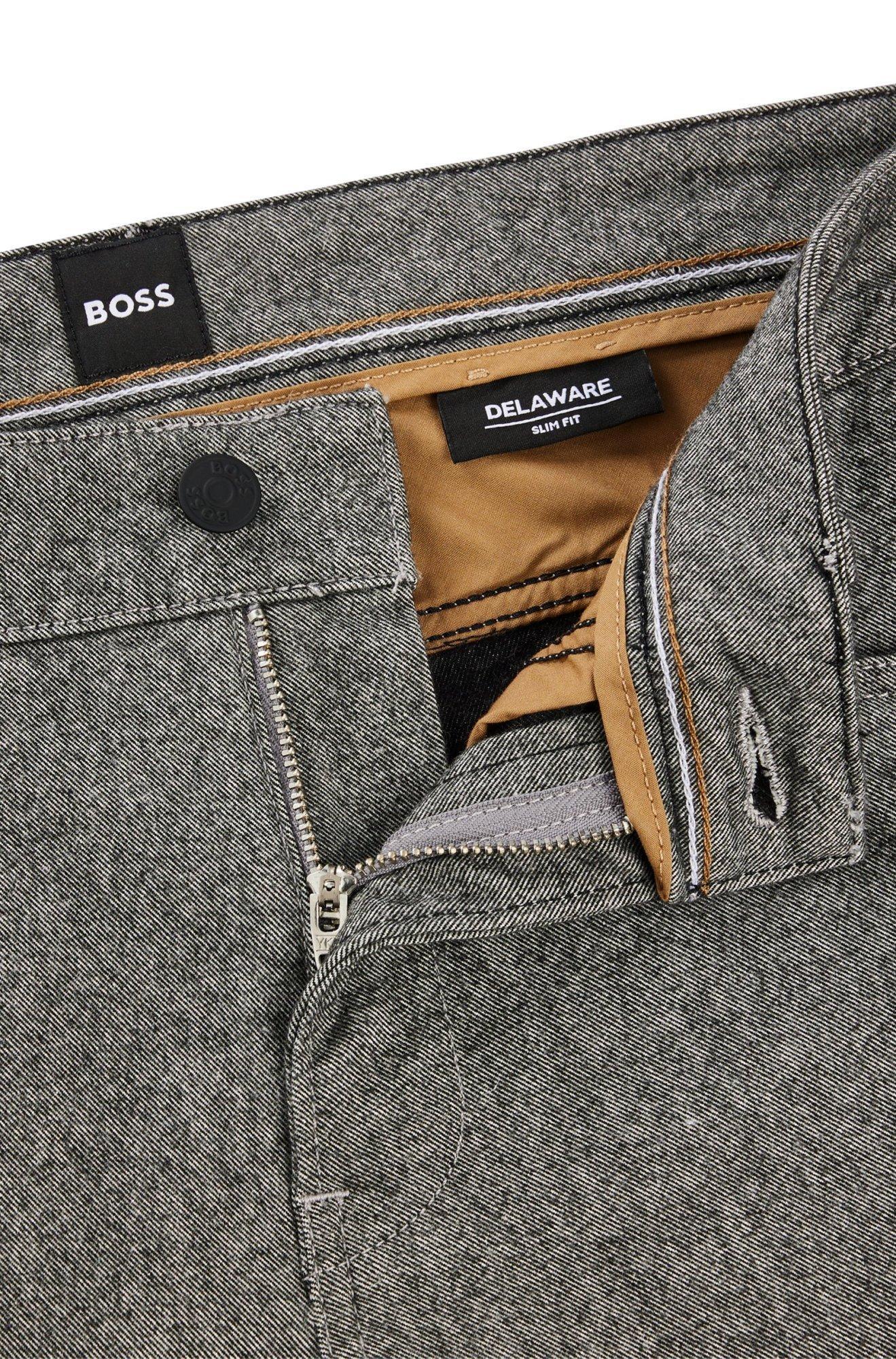 HUGO BOSS Brushed Denim Jeans In Gray Product Image