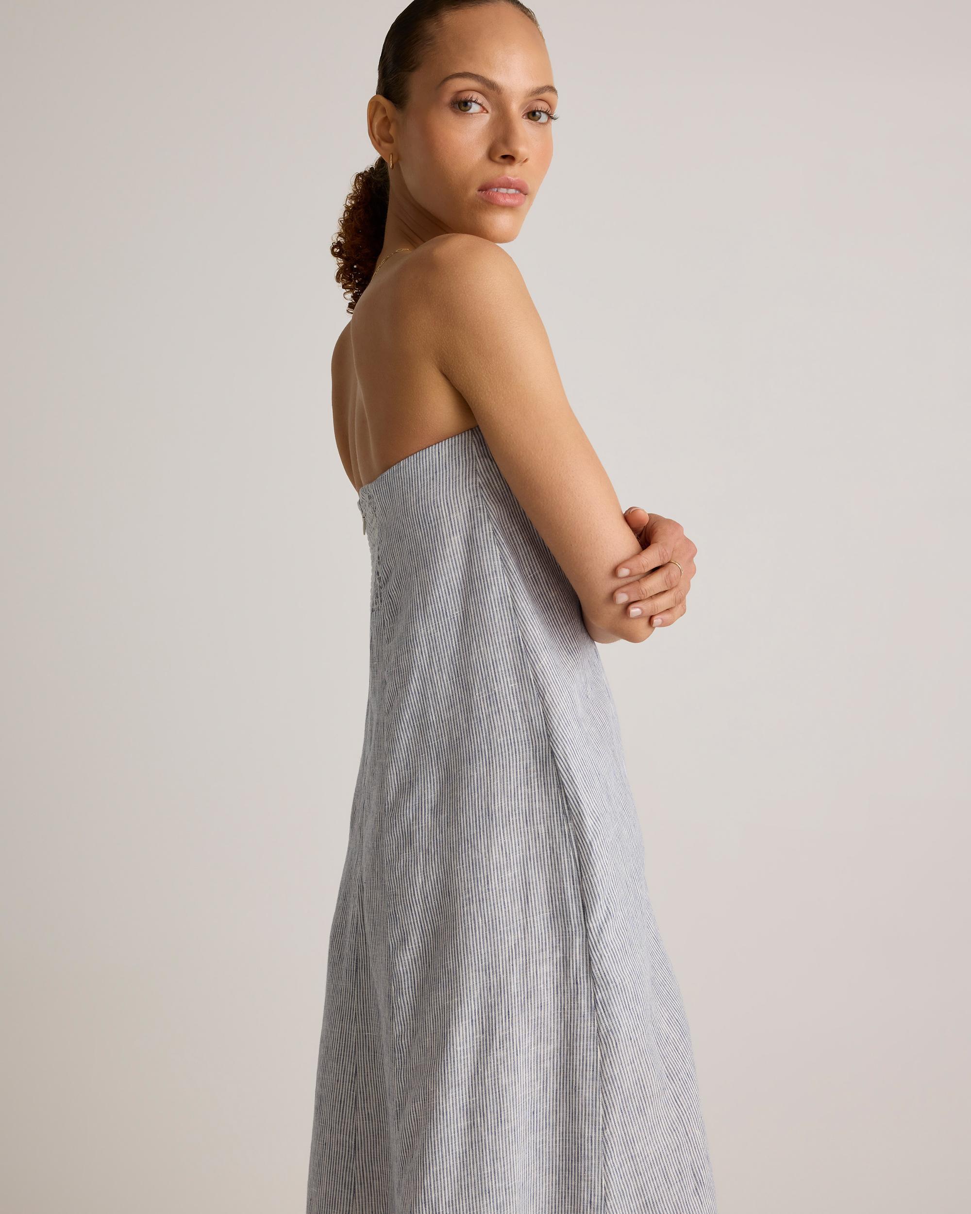 Quince | Women's 100% European Linen Strapless Maxi Dress Size XS Product Image