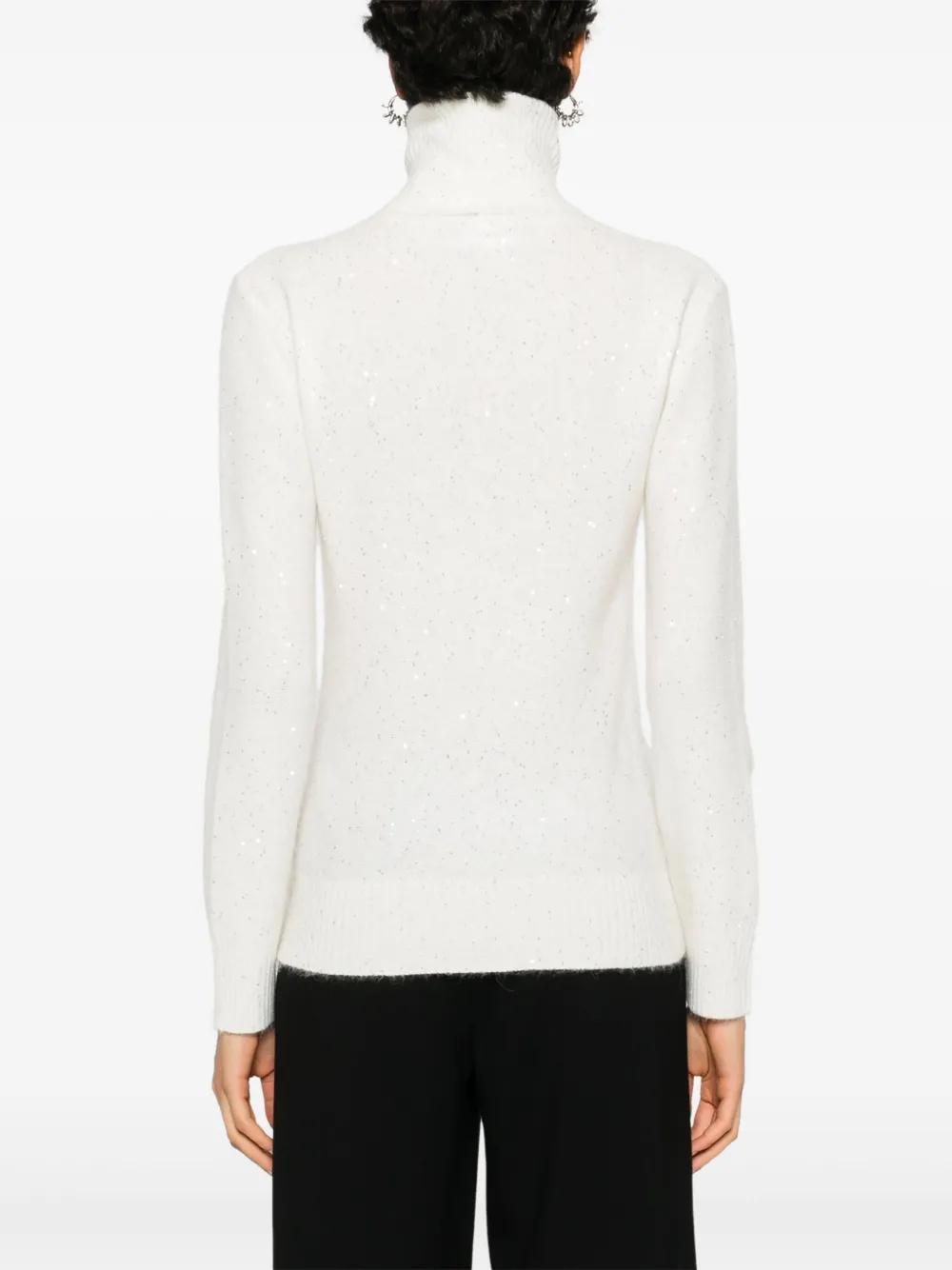 FABIANA FILIPPI Sequin Detail Roll Neck Jumper In Beige Product Image