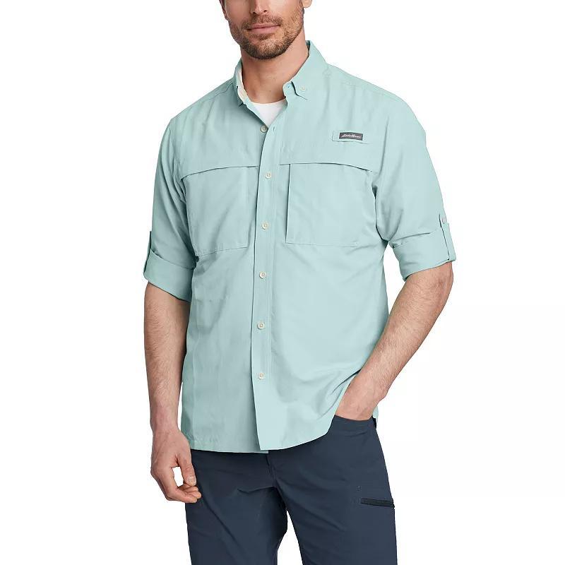 Big & Tall Eddie Bauer Ripstop Guide Long Sleeve Button Down Shirt, Men's, Size: XL Tall, White Product Image
