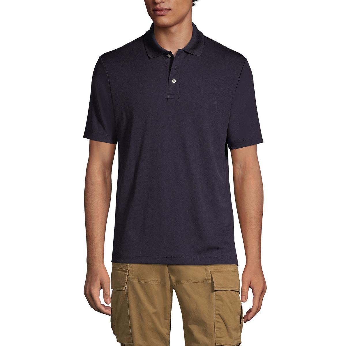 Men's Tall Lands' End School Uniform Solid Active Polo, Size: Large Tall, Harbor Gray Product Image