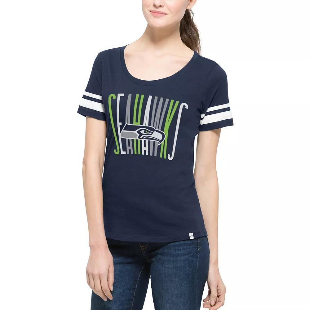 Women's '47 Brand College Navy Seattle Seahawks Halfback Scoop T-Shirt, Size: Large, Blue Product Image