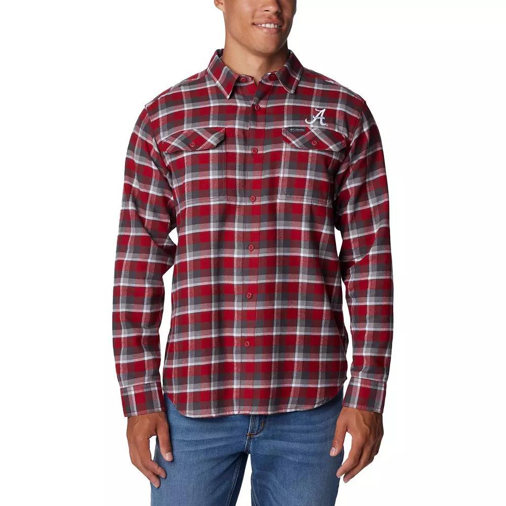 Columbia  Crimson Alabama Crimson Tide Flare Gun Flannel Long Sleeve Shirt, Men's, Size: XL, Red Product Image