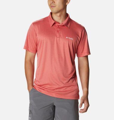 Columbia Terminal Tackle Heather Polo Spark Heather/White Logo) Men's Clothing Product Image