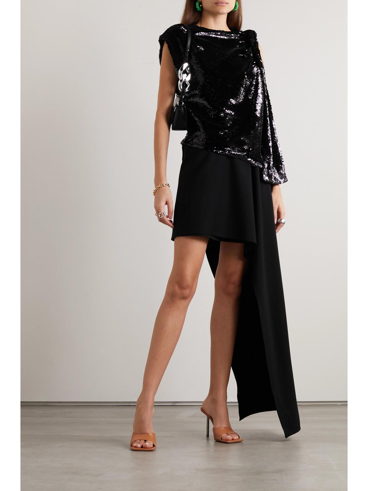 JW ANDERSON Asymmetric Sequinned Mini Dress In Black Product Image