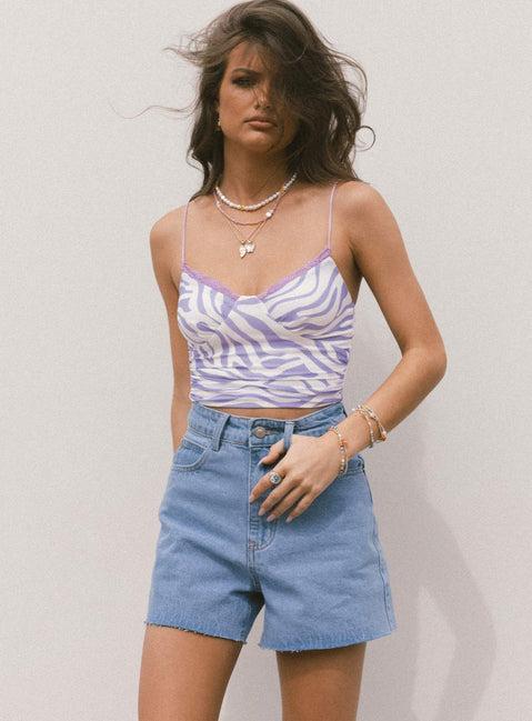 Laurena Midwash Denim Shorts Product Image