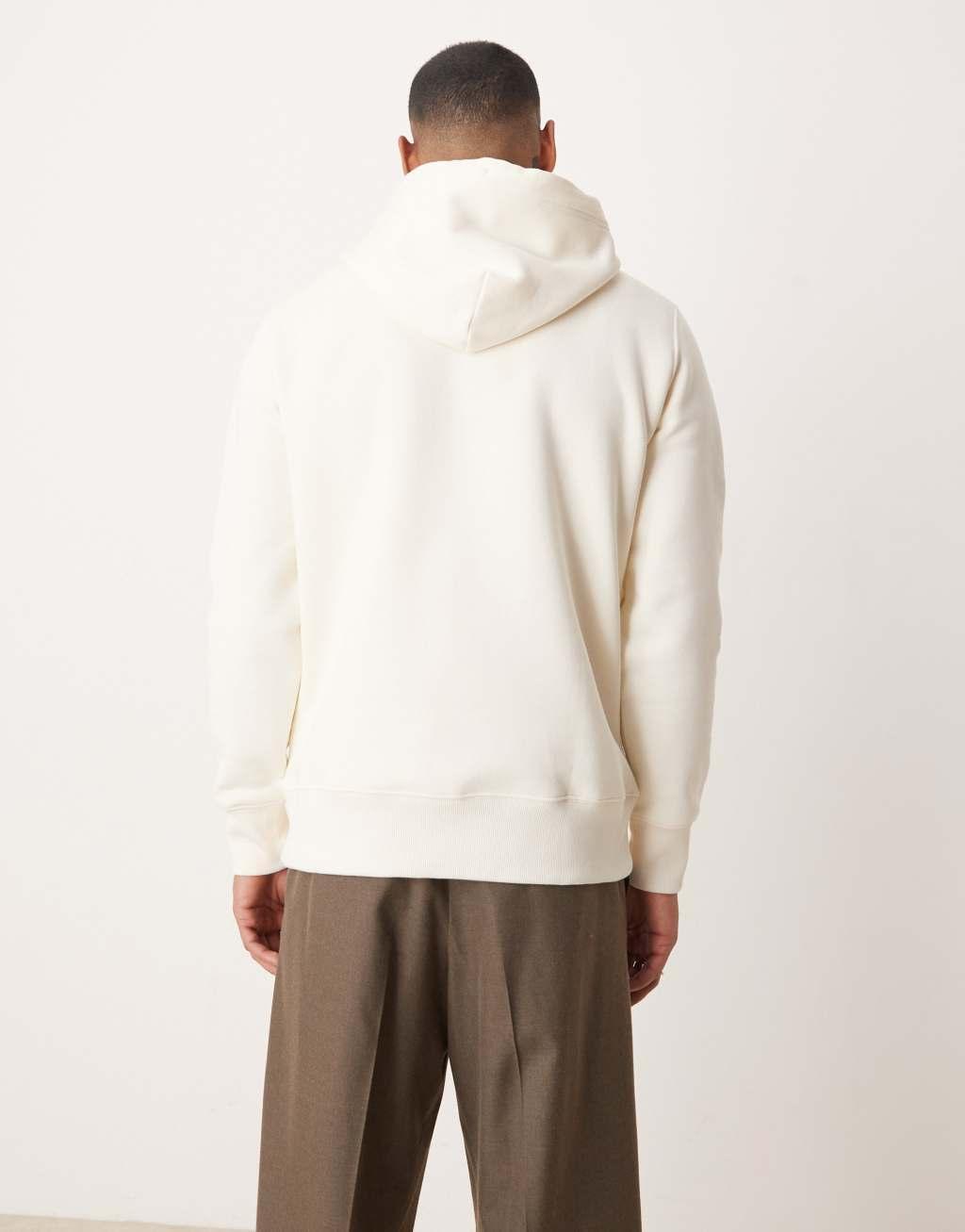GANT varsity logo hoodie in cream Product Image