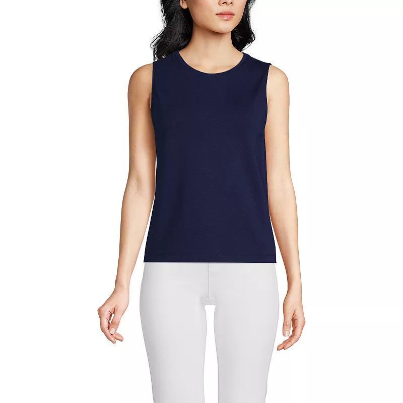 Women's Lands' End Lightweight Jersey Tank Top, Size: Large, Sweet Orange Stripe Product Image