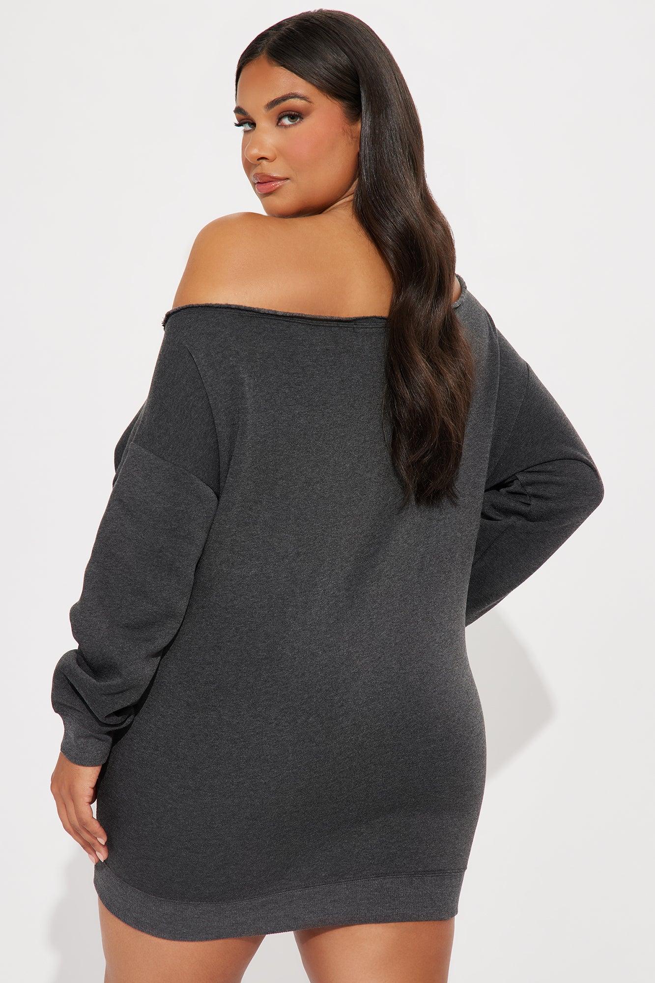 Lilou Sweater Mini Dress - Charcoal/combo Product Image