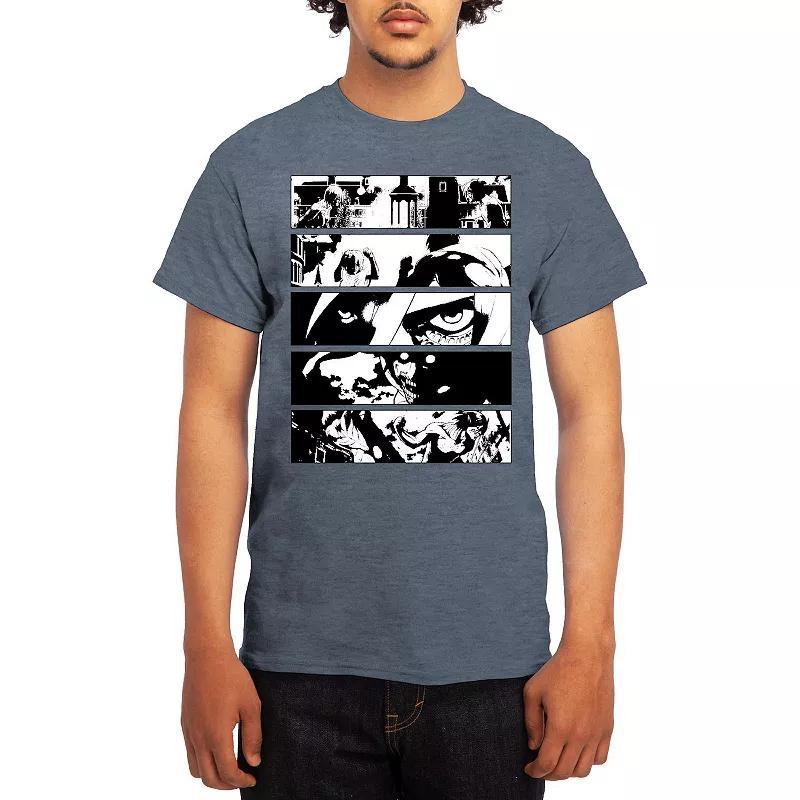Men's Attack on Titan Black & White Battle Layout Tee, Size: XXL, Grey Red Product Image