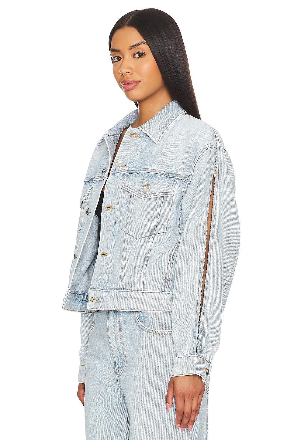 Zipped Sleeve Rounded Trucker Jacket Alexander Wang Product Image
