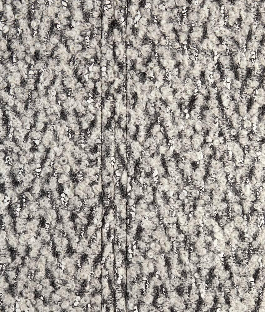 Women's Wool Boucle Chevron Coat in Charcoal/beige Product Image