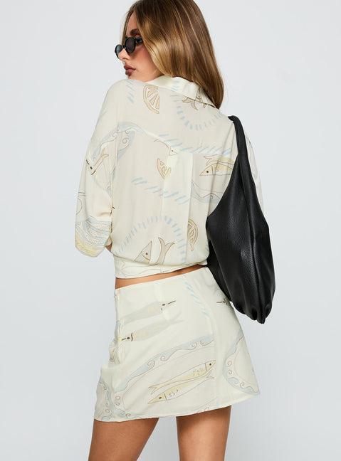 Caraliia Mini Skirt Cream Product Image