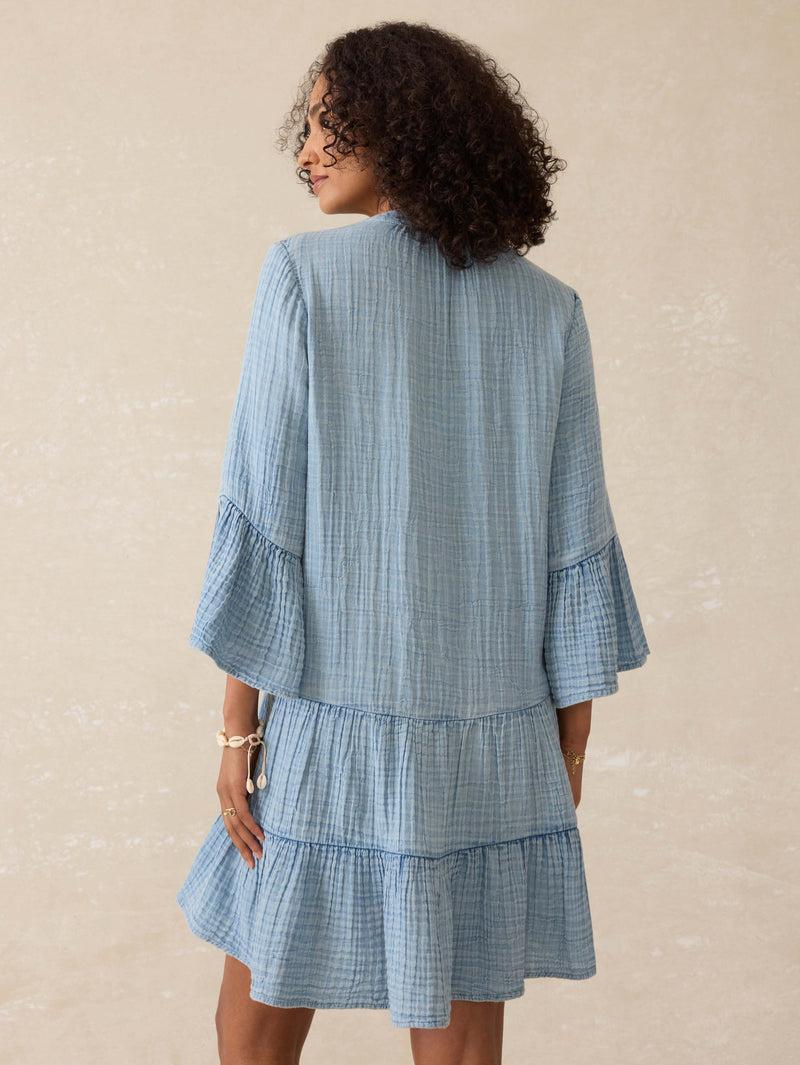 Dune Cotton Gauze Kasey Dress - Light Indigo Wash Product Image