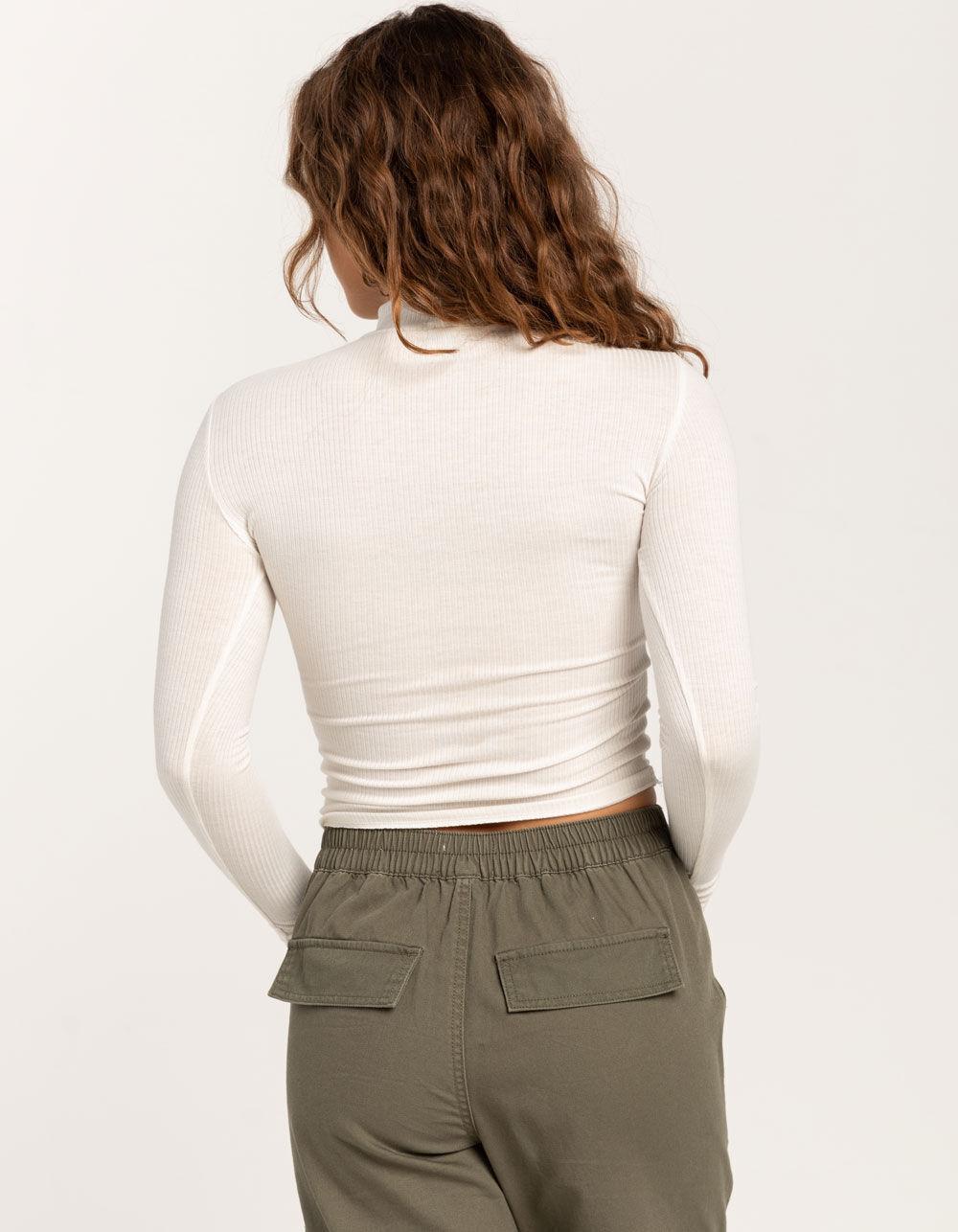 TILLYS Mock Neck Womens Long Sleeve Tee - ROSE Product Image