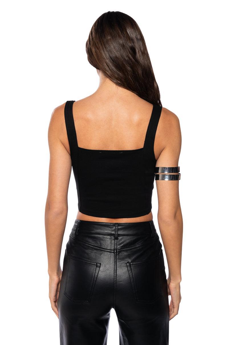PAXTON CLARA SQUARE NECK BASIC CROP TANK Product Image