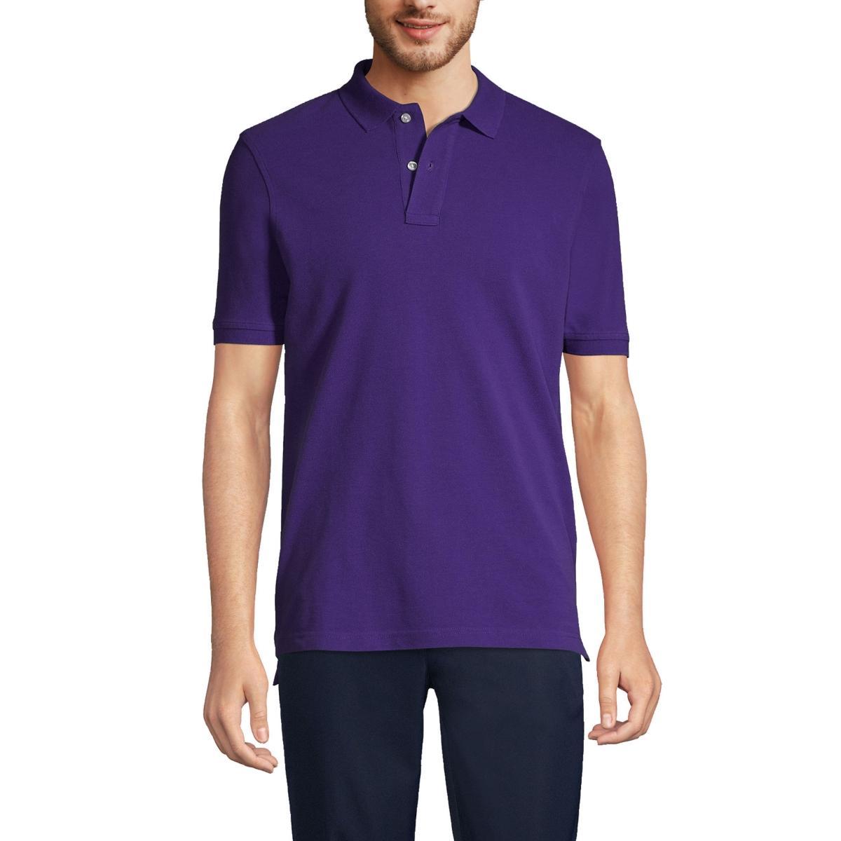 Men's Tall Lands' End School Uniform Mesh Polo Shirt, Size: Large Tall, White Product Image
