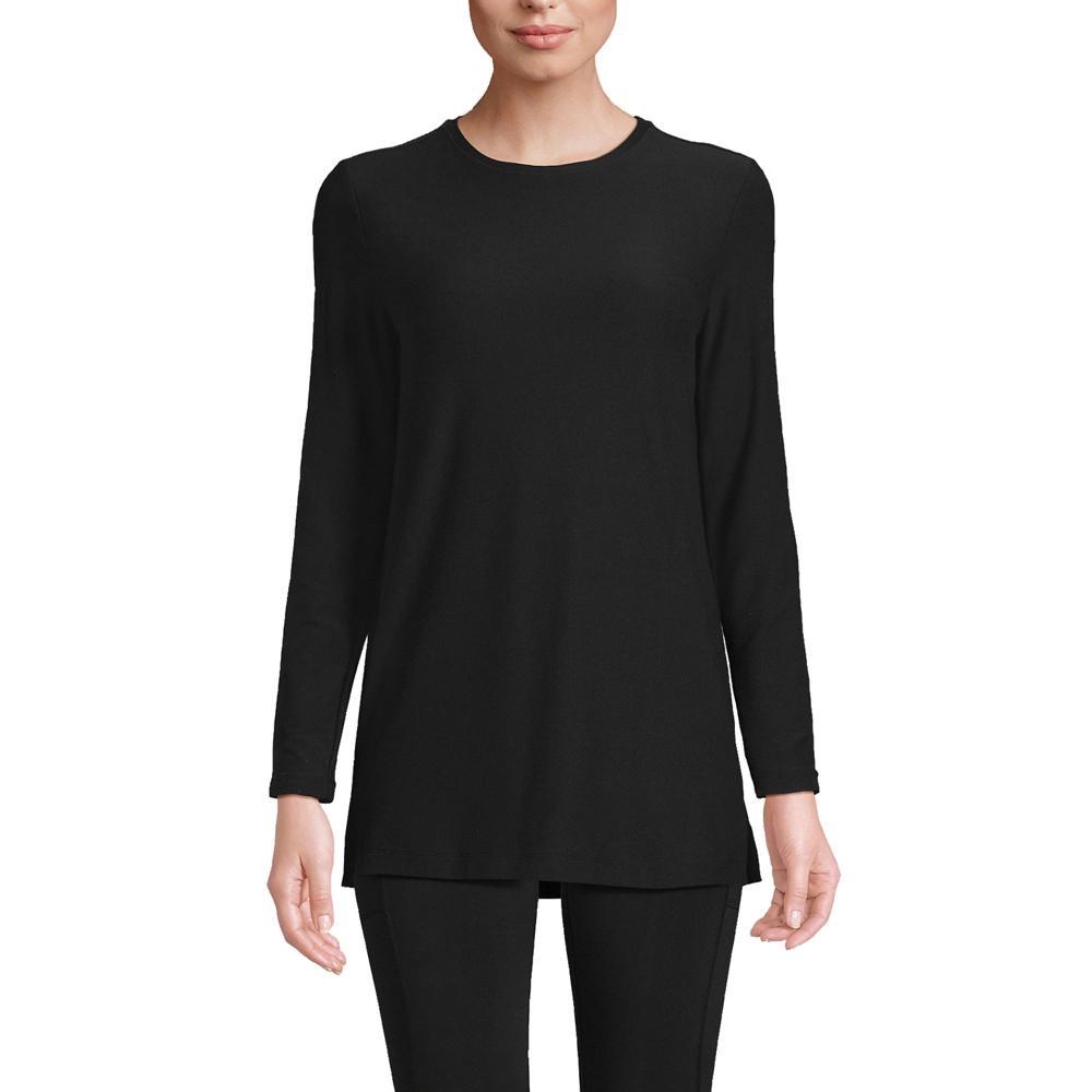 Petite Lands' End Long Sleeve Performance Crew Neck Tunic, Women's, Size: Small Petite, Balsam Encircle Geo Product Image