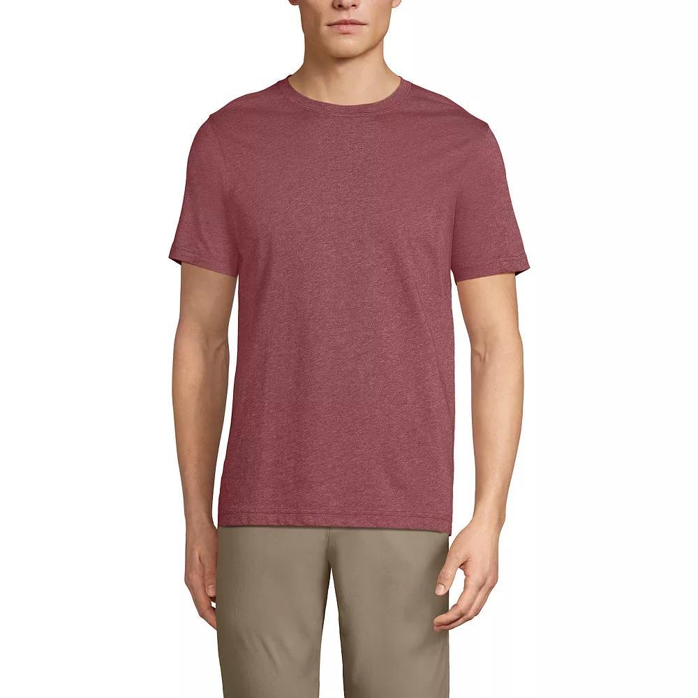 Men's Lands' End Supima Crewneck Tee, Size: Large, Grey Blue Stripe Product Image