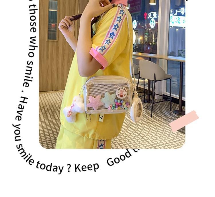 Set: PVC Plain Crossbody Bag + Pouch Product Image