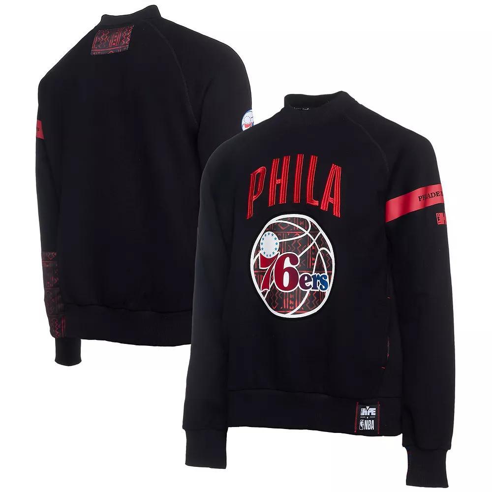 Men's NBA x Two Hype  Black Philadelphia 76ers Culture & Hoops Collection Premium Pullover Sweatshirt, Size: 2XL, 76r Black Product Image